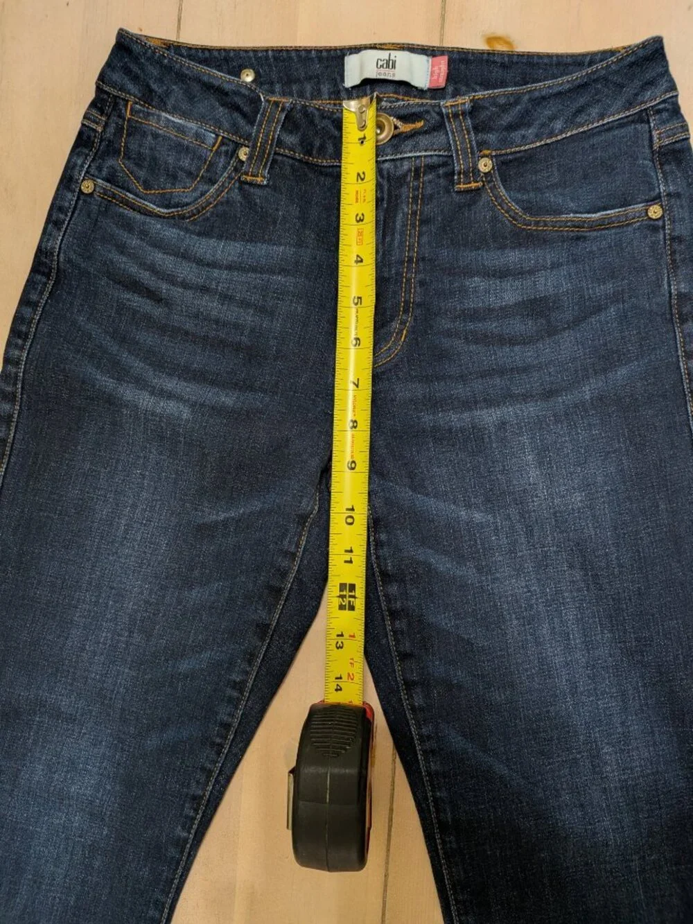 Cabi High Straight Jeans Womens Dark Wash Stretch Denim Size 8